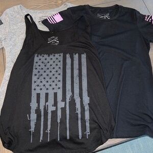 Women's GRUNT STYLE USA Pride Classic Graphic T Shirt size XL Lot of 3! Patriot